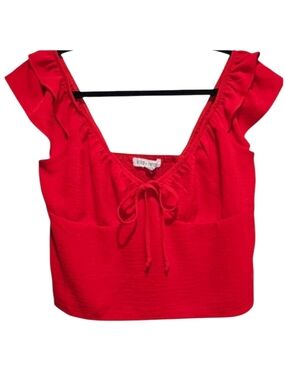 Lola Grace Dry Goods Top Blouse Red Womens Large Festival Party Going Out Shirt
